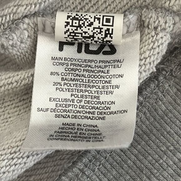 Fila Mens Grey Crewneck Sweatshirt Size L Cotton & Polyester Blend Casual Wear - Picture 3 of 8